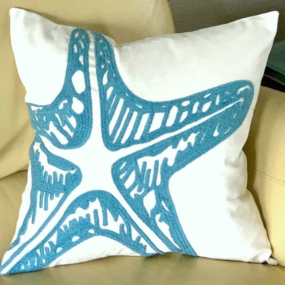 Blue Starfish Accent Pillow - Picture 2 of 7